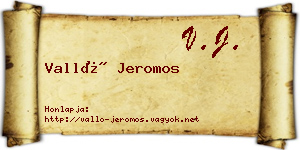 Valló Jeromos névjegykártya